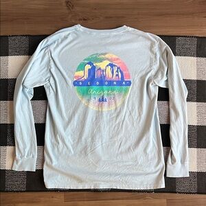 Arizona Jean Company Sedona Graphic Long Sleeve Shirt - Light Blue
